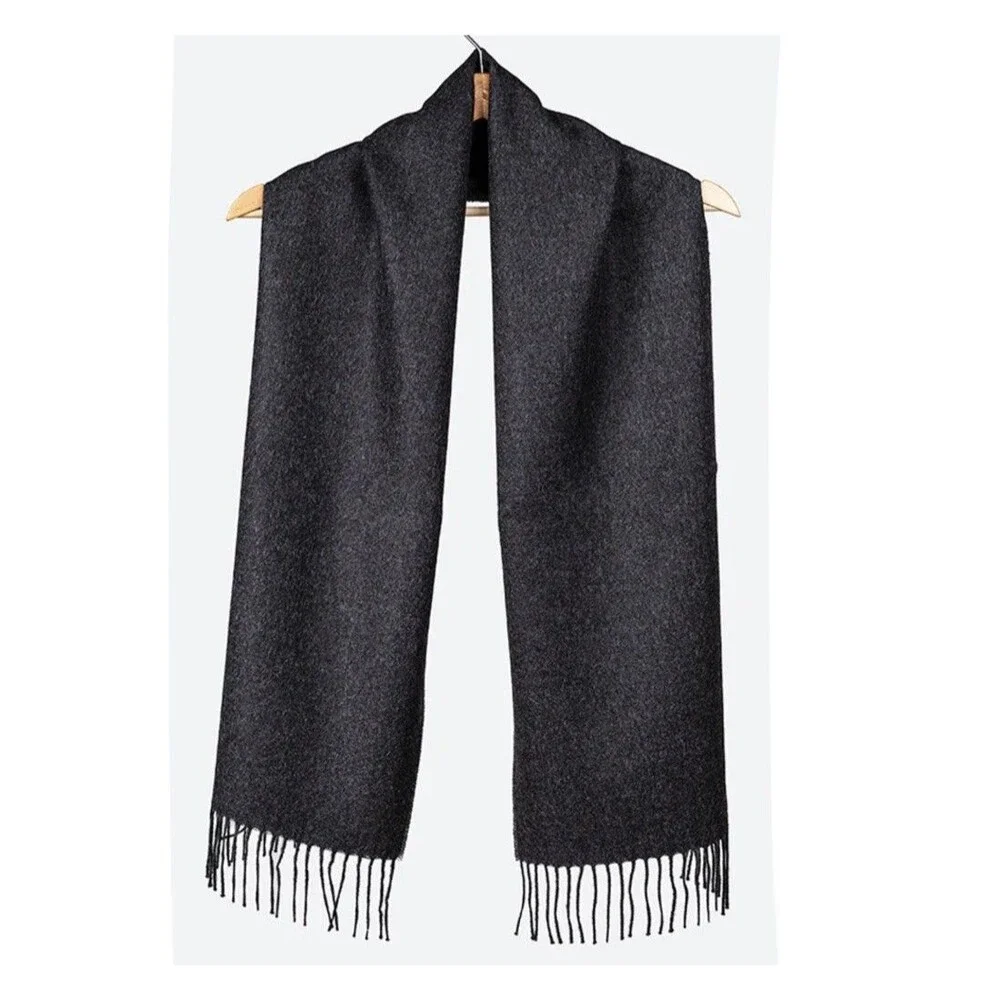 Anntarah Handmade Baby Alpaca Made In Peru Dark Gray Heather 12.5” X 70”  $249